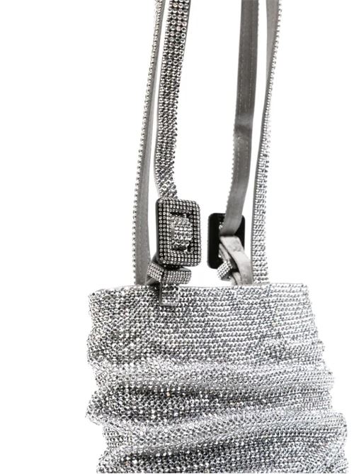 Borsa cin strass in raso di seta color argento BENEDETTA BRUZZICHES | SS24062028